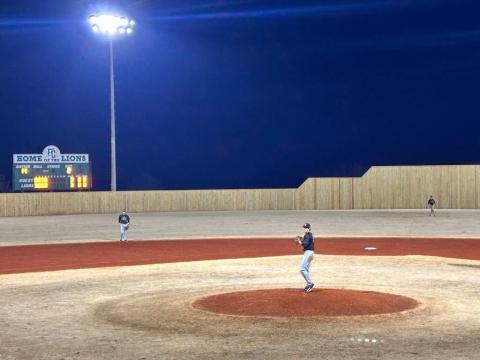 The 2023 Franklin County Lions opened their season last week on a field at FCHS with a new wooden outfield fence and new, larger dugouts. (Photo courtesy of Candace Oliver)