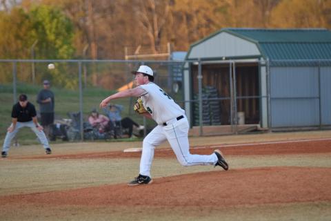 Senior Isaiah Laverdiere delivers a pitch against Hart County last week during a doubleheader at FCHS.