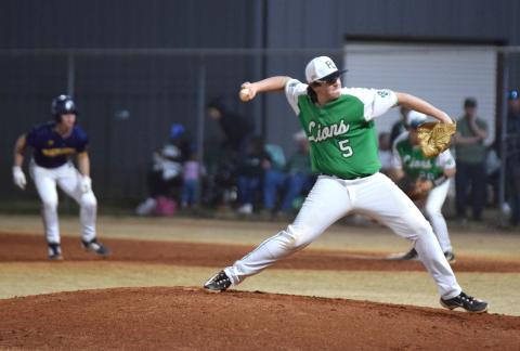 Senior pitcher Duncan Beasley delivers a pitch earlier this season against Prince Avenue Christian.