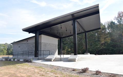 The Royston City Council held the first reading of four new city ordinances that will allow concerts, the consumption of alcohol and mobile food vendors at the city park and amphitheater during Tuesday night’s City Council meeting. Picture of Royston Amphitheater at Royston Wellness and Community Park (Photo by Sinclair).