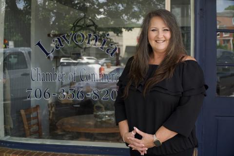 New Lavonia Chamber of Commerce Director Genie Moore brings 30 years of experience in media, marketing and sales. (Photo by Raese)