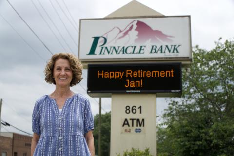 Pinnacle Bank in Royston held a retirement party last week for Jan Bowen.