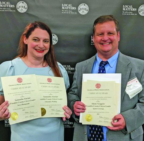 The Franklin County Citizen Leader brought home five awards from the 2023 Georgia Press Association Better Newspaper Contest, including a pair of first place honors.