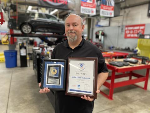 Arlen Hart of Carnesville, an automotive technology teacher at Athens Technical College, earned World Class Technician status from the National Institute for Automotive Service Excellence (ASE).