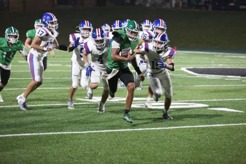 Every Lion had a good time Friday night in Carnesville. The Lions got their first victory of the year and gave new Head Coach Chuck Holland his first-ever high school win. (Photo by Shane Scoggins and Rose Scoggins of The Elberton Star)