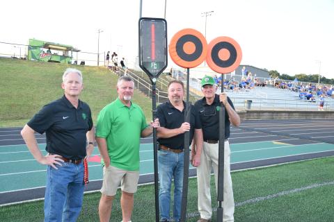 Former football players gathered, spoke to the current team and were recognized as part of the program’s Alumni Night.
