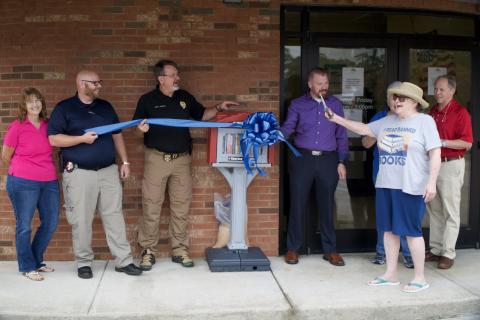 The Lavonia Police Department and Marcella Wright hosted a grand opening Aug. 30 for a Little Free Library book-exchange box. 