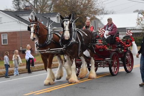 Hundreds came out to line Highways 17 and 29 to watch floats, emergency vehicles, classic cars, Shriners and Santa Claus ride by while giving out candy and wishing everyone a Merry Christmas.