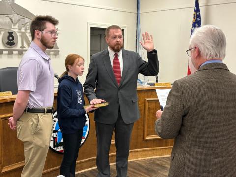 Mayor Courtney Umbehant and council members Eddie Floyd and Andrew Murphy were sworn in to new terms this week. 