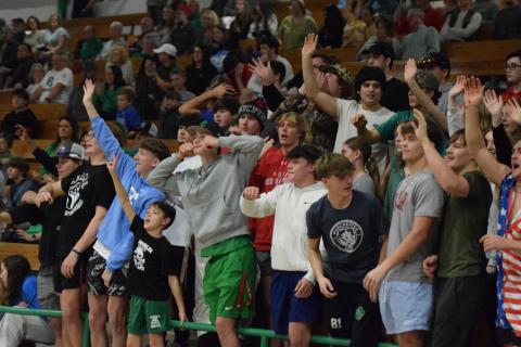 The Franklin County Lions and Lady Lions swept rival Stephens County Friday night in an electric atmosphere in the Lion’s Den. The boys won 59-55 in overtime, while the girls won 63-49