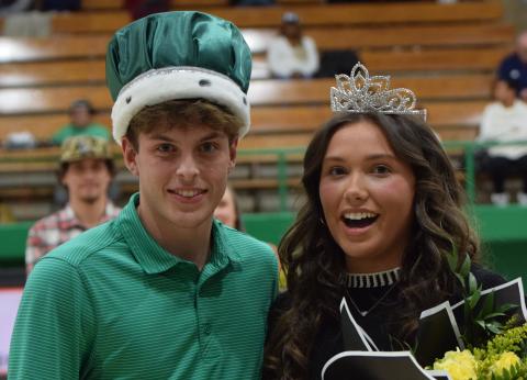 Riley Moon (left) and Presley Whitworth (right) were crowned Mr. and Miss Lion Tuesday night at the Lion’s Den. Mr. and Miss Lion and their court are chosen by their peers as students who possess good character, integrity, school pride and leadership.