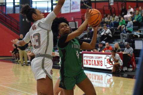 Nykhia Johnson goes up for a lay up against Hart County in the Region 8AAA consolation game Friday in Toccoa. (Photo by Scoggins)