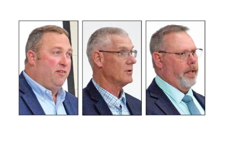Three Republicans are running for Franklin County Sheriff – (from left) Brian Stovall, Scott Andrews and Mitch Murphy.