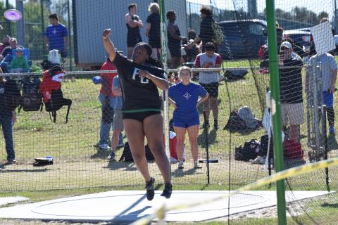 Among the first-place finishers for Franklin County at the John Scott Hartness Invitational were Saniya Heard in the shot put.