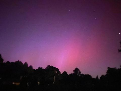 Stephanie Higgins of Carnesville took this photo of the Northern lights that could be seen in Franklin County over the weekend due to a strong storm on the surface of the sun.