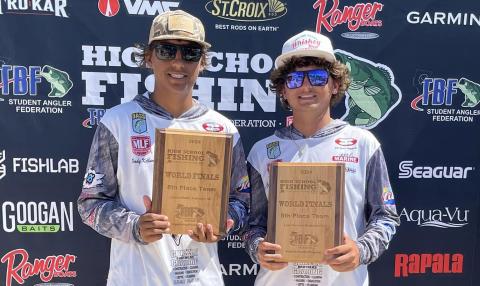 Franklin County High School anglers Brody Kellum and Carson Thompson finished eighth out of 31 teams in the 15th High School Fishing World Finals and National Championship on Lake Hartwell.