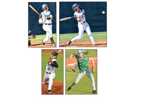 (From left) Ty Peeples, Keilin Sanders, Easton Gailey and Caden Cawthon have been named to the Georgia Dugout Club All-State team for Class AAA.
