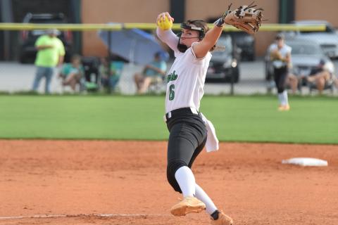McCall Davis delivers a pitch in a game earlier this season.
