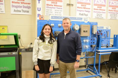 Sandali Rockwell (left) has been named the 2025 STAR Student for Franklin County High School. She chose teacher  Kenny Floyd (right) as STAR Teacher. (Photo by Eavenson)