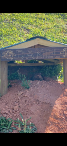 Daniel – or maybe Danielle – the Groundhog made a home, and had a home made for it, at Franklin County High School’s Ed Bryant Stadium.