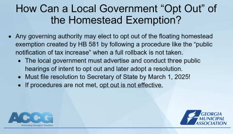 The city councils of Lavonia and Carnesville made it official this week that they will opt out of the statewide floating homestead exemption for property taxes. 