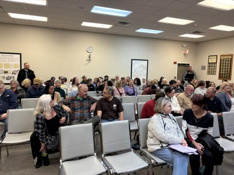Commissioners listened for more than an hour to a room full of citizens with objections and questions about a rendering plant and other issues concerning Franklin Springs and Franklin County.