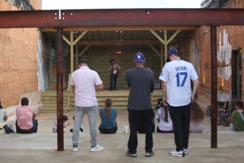 The Royce debuted with a performance recently by Aaron Tanner during the Cut A Block cruise-in event in downtown Royston. (Photo by Rose Scoggins)