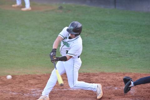Keyes Harbin puts a ball in play against Stephens County Tuesday at FCHS.