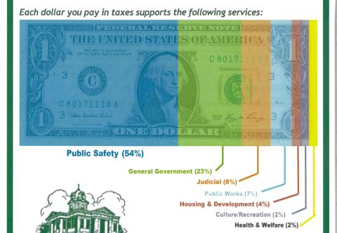 A graphic shows the percentage of the general fund that different categories of spending account for. (Graphic courtesy of the Franklin County Board of Commissioners) 