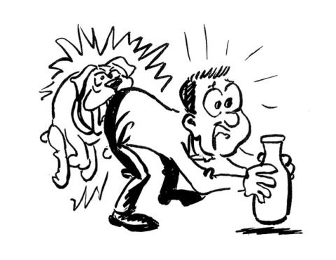 In his final days, this is one of the cartoons that I shared with my dad. He loved telling his grandchildren about his working on Shedd’s Dairy milk-delivery truck when he was a kid. One morning, Mrs. Roswell Majette’s bulldog bit him between his back pockets. He always laughed and said, “The doctor painted my behind with Mercurochrome and charged me $3. It took me three weeks to pay the bill.”