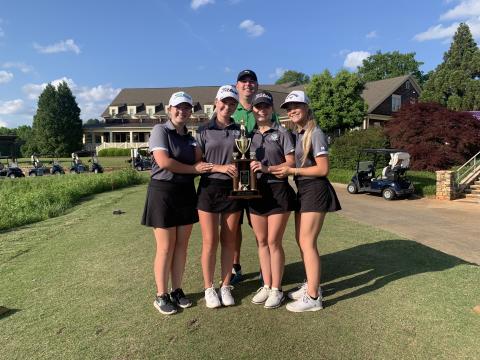 The Franklin County Lady Lions (pictured with their runner-up trophy in the area tournament) placed fifth in the Class AA State Golf Championship, which finished Tuesday at Maple Ridge Golf Club in Columbus.