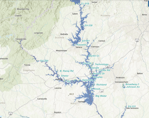 As of July 1, Lake Hartwell is no longer under a recreational water watch due to the presence of harmful algal blooms. The South Carolina Department of Environmental Services (SCDES) continues to monitor locations on the Georgia and South Carolina sides of the lake. (Graphic courtesy of the SCDES)