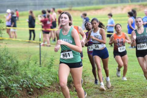 Among the leaders for Franklin County cross-country this year is sophomore Savannah Jackson.