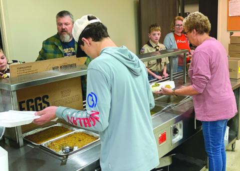 Voluteers with River of Life Ministries fill plates for Thanksgiving in 2023. In 2025, the ministry plans to expand its holiday meal program to all of Franklin County.