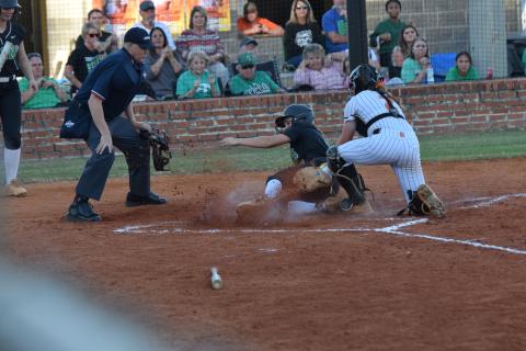 Willow Morgan slides in safely to score a run against Hart County last week in the first round of the state tournament. (Photos by Shane Scoggins)