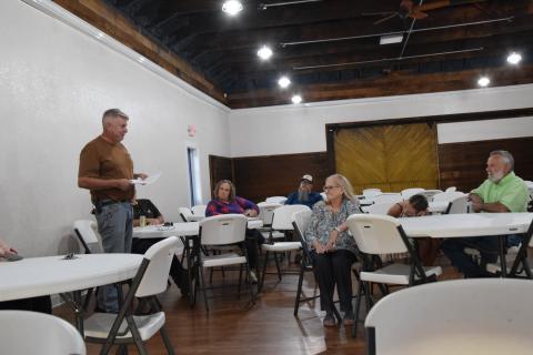 Royston Council candidate Bob Adamson spoke Thursday during a political forum in Royston.