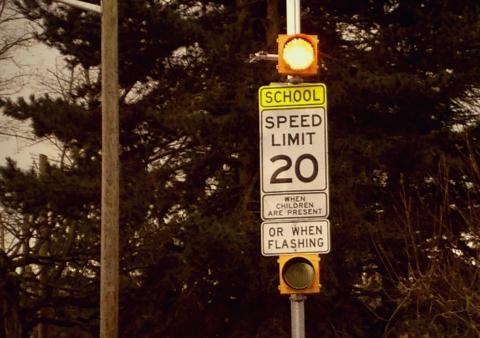 School speed zone signs for South Franklin Elementary School, which has been open a year, have still not been installed.