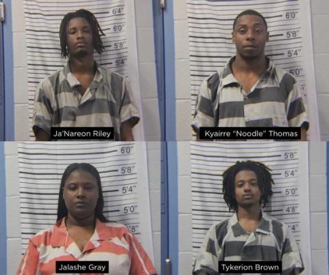Four people – Ja’Nareon Riley of Lavonia, Kyairre Thomas of Royston, Jalashe Gray of Lavonia and Tykerion Brown of Toccoa – face charges following an investigation into gunshots outside of Stephens County High School Feb. 10. (Photo courtesy of The Toccoa Record)