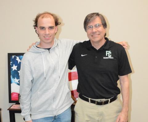 Swedish exchange student Fredrik Lundin (left) is spending the school year at FCHS and begin hosted by CTAE Director Brent Lemond (right) and his family. (Photo by Charlie Eavenson)