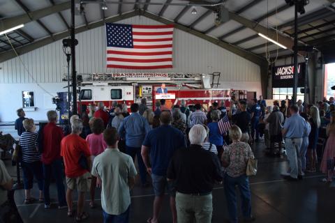 Republican Rick Jackson brought his campaign for the Georgia governor’s office to Franklin Springs Saturday. (Photo by Shane Scoggins)
