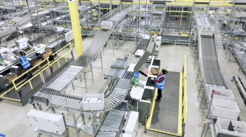 A screenshot from a Walmart promotional video shows the inside of the company’s next-generation fulfillment centers that combine the work of employees, robotics and automated shipping technology to move packages to customers. Walmart announced last week that a new next-generation fulfillment center will be built in Franklin County and employ 1,000 workers. (Source walmart.com)
