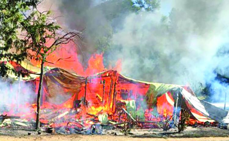 The Lake House Tavern burns Saturday morning on Rock Springs Road.