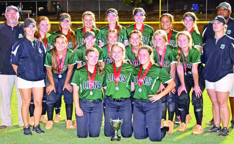 The Franklin County Lady Lions softball team were disappointed Monday in not winning a second straight state championship but still played in the game for the second year in a row and got to host the game on their home field. (Photo by Scoggins)