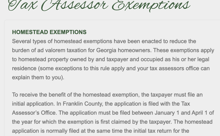 The Franklin County Board of Education and city of Lavonia have both signed on to the effort to  increase the homestead exemption from $10,000 to $20,000 for seniors.