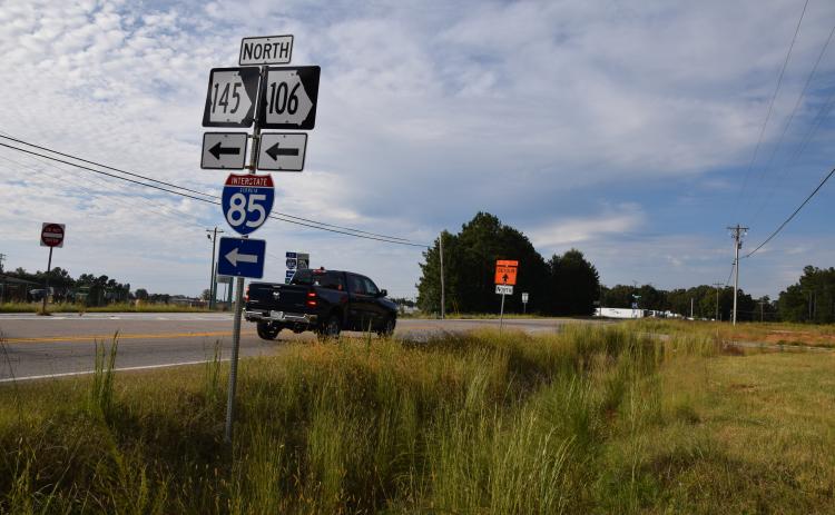 The Georgia Department of Transportation has placed the intersection of State Highways 59, 145 and 106 in Carnesville on an expedited list that could mean construction on improvements by the first of next year. (Photo by Scoggins)