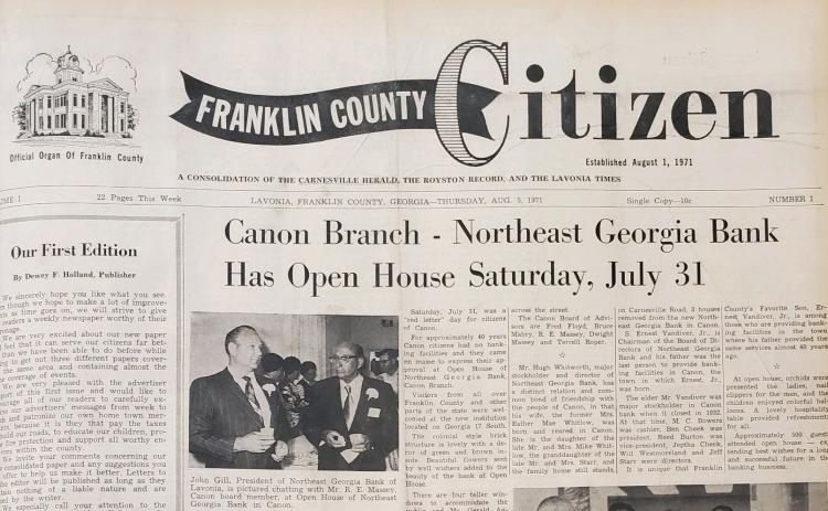 Call 706-356-8557 or come by 12150 Augusta Road in Lavonia and receive $10 off of year's subscription as we celebrate the Citizen's birthday!