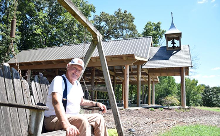 George Coker’s dream of building a chapel on his farm has finally come true. It sits on a beloved spot for the family, and the swing is where he proposed to his wife. (Photos by Sinclair)