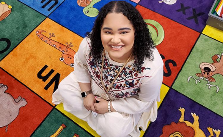 Brianna Blackwell was hired as a paraprofessional at Lavonia Elementary School just six days after graduating from Franklin County High School in 2018. (Photo by Sinclair)