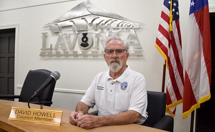 Retiring Lavonia City Council Member David Howell was honored Monday by the city. (Photos by Sinclair)