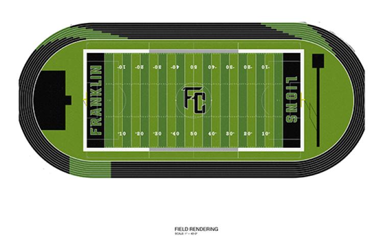 The Franklin County Board of Education approved Tuesday the funding of athletic improvements, including a new turf football field and track at Ed Bryant Stadium, with SPLOST V funds.